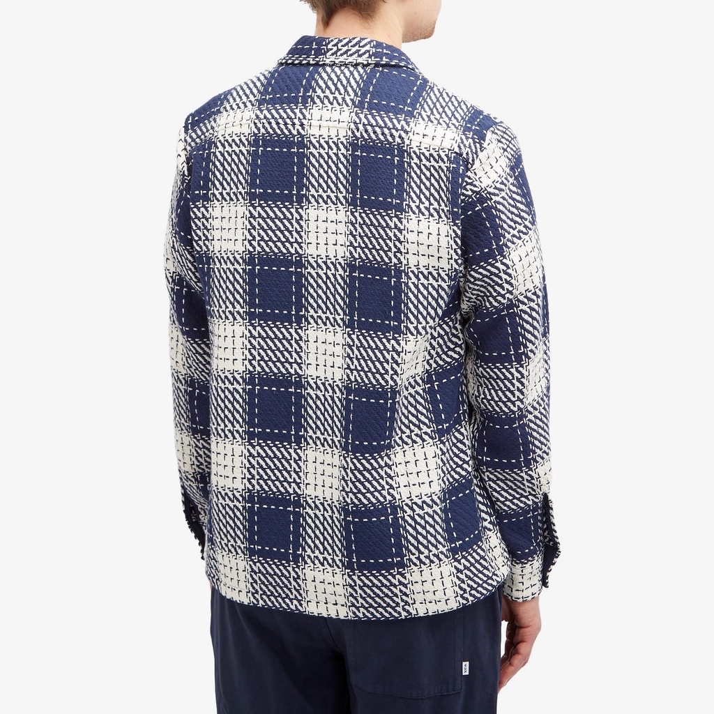 Wax London Men's Whiting Beatnik Overshirt Marine
